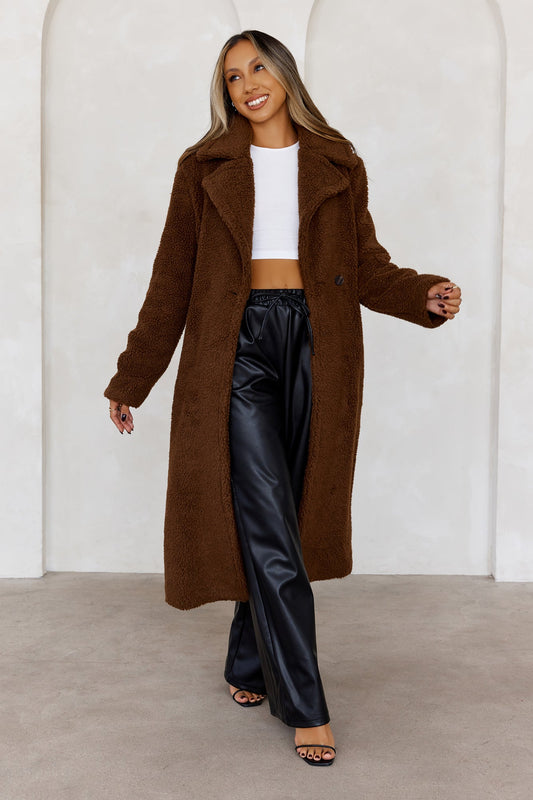 Luxe Teddy Coat Chocolate