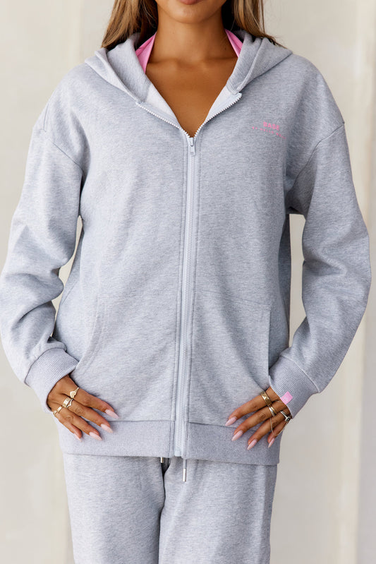 BASE Zip Up Los Angeles Hoodie Grey Marle
