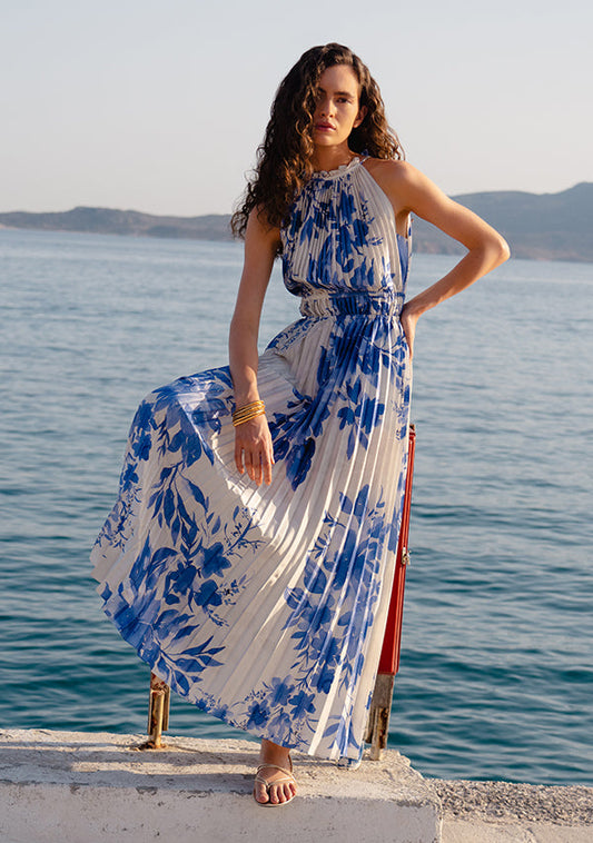 Isola Plisse Maxi Dress