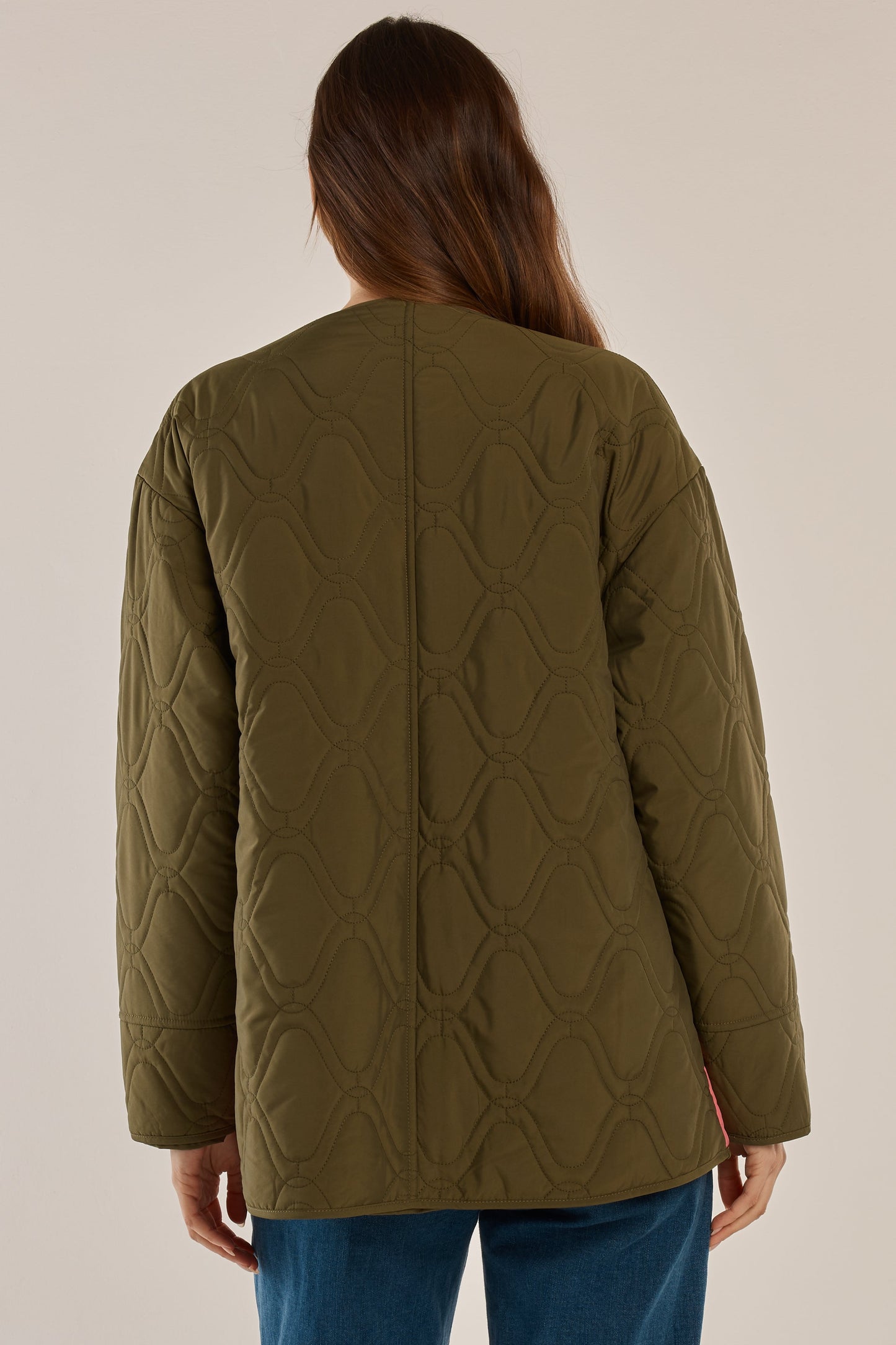 Quincy Jacket - Khaki/Pink