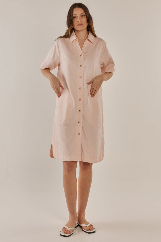 Dawson Denim Dress - Pink
