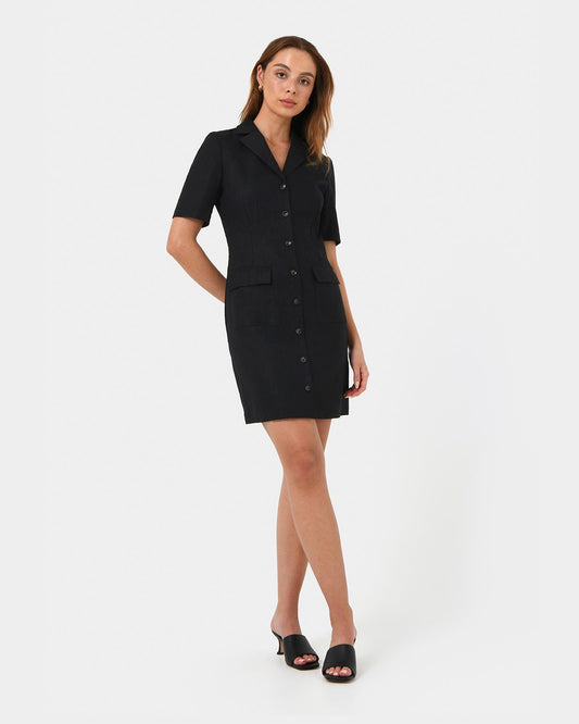 Nia Button Linen Dress