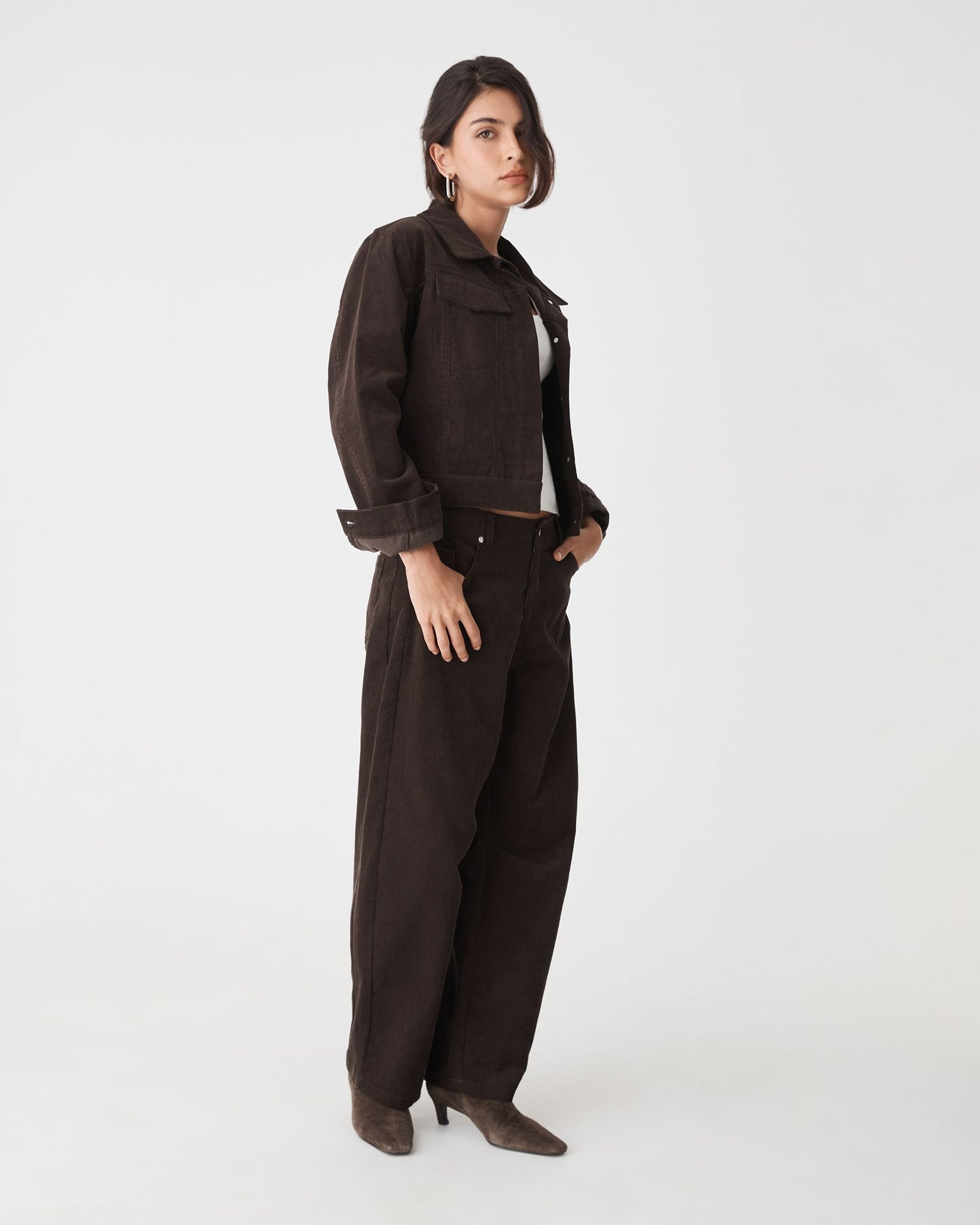 Nya Corduroy Barrel Leg Pants