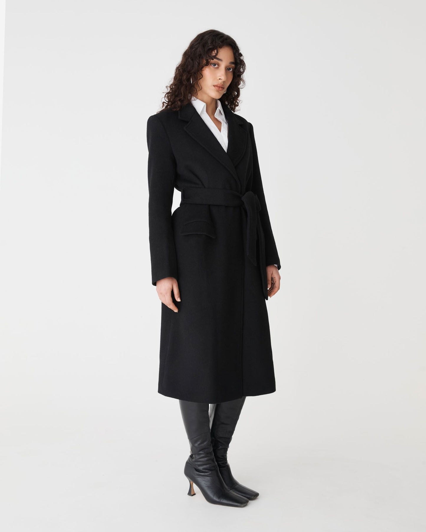 Orla Wool Blend Tie Waist Coat