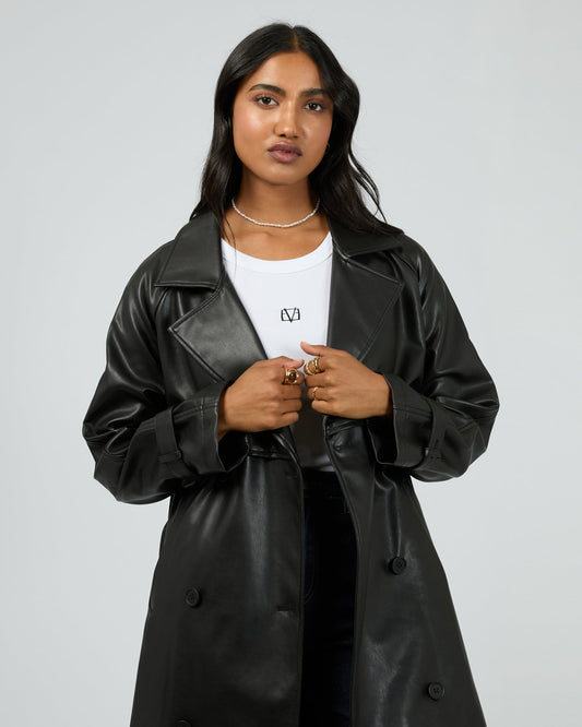 Eve Luxe Trench Coat Black