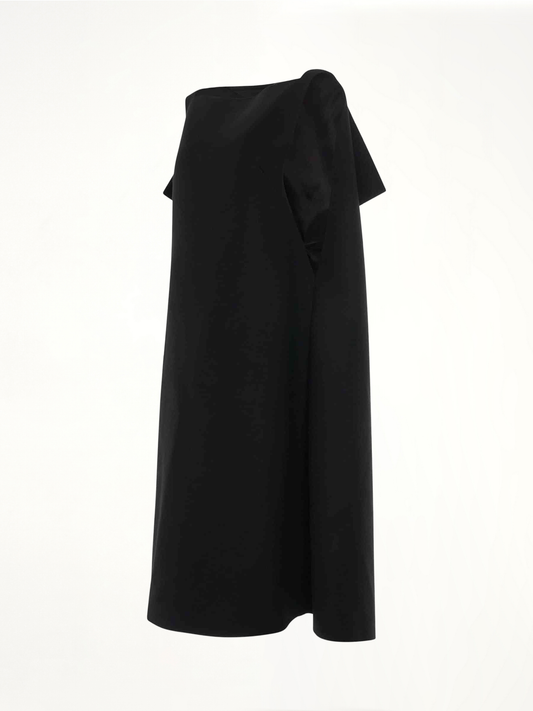 Cape Wool Dress in Black