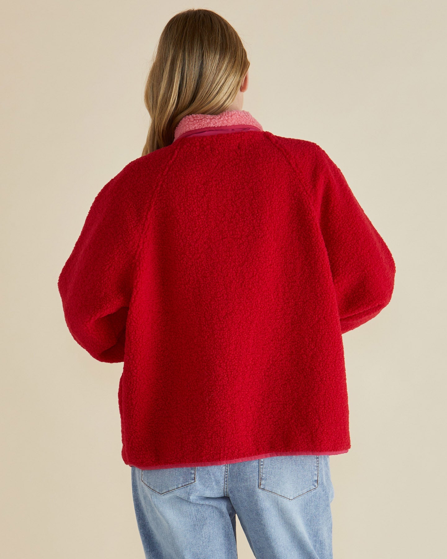 Franklin Fleecy Jacket - Pink/Red