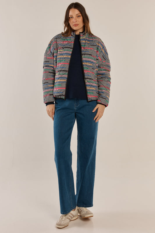 Finch Reversible Jacket - Rainbow Houndstooth/Black