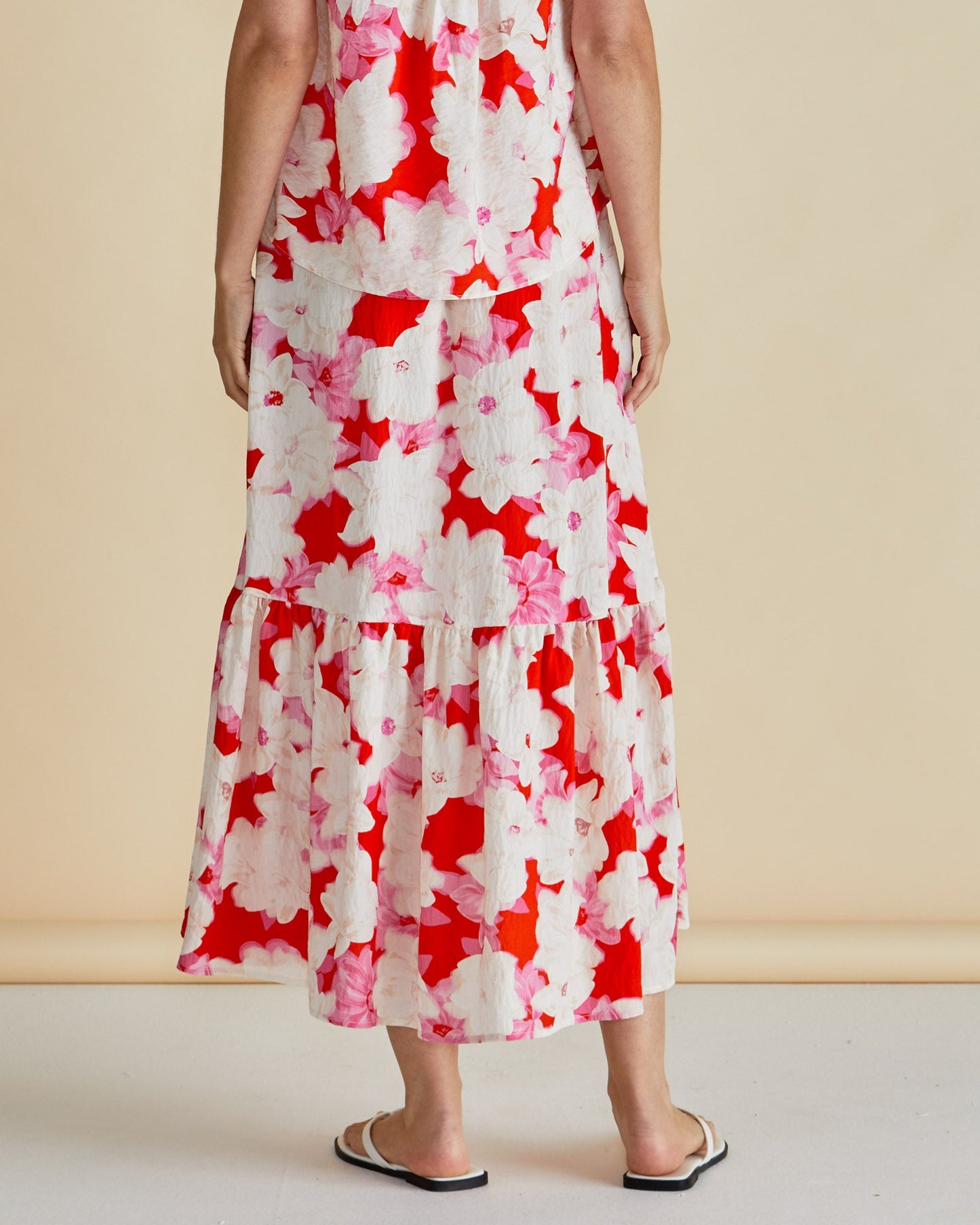 Maggie Skirt - Red Floral Print