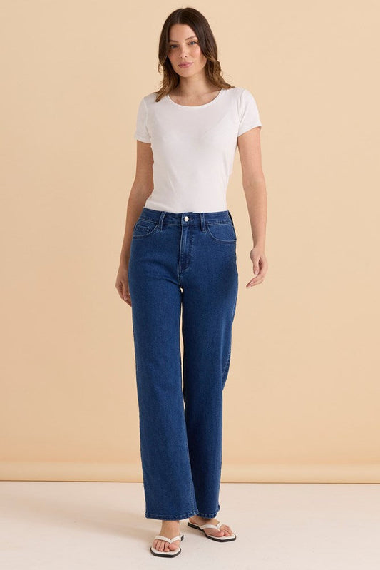 Straight Leg Jean - Dusty Blue