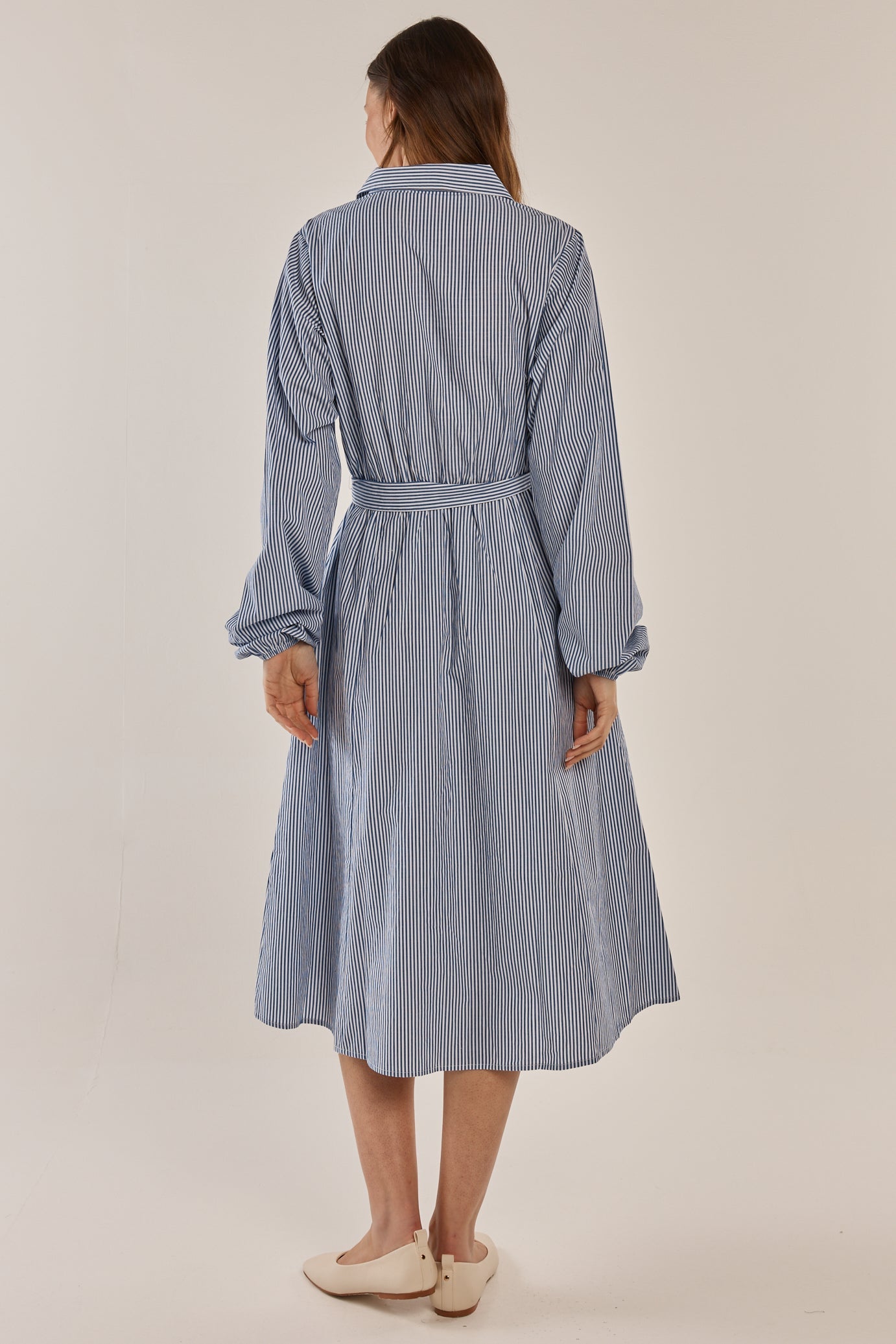 Amelia Shirt Dress - Floral Navy Stripe