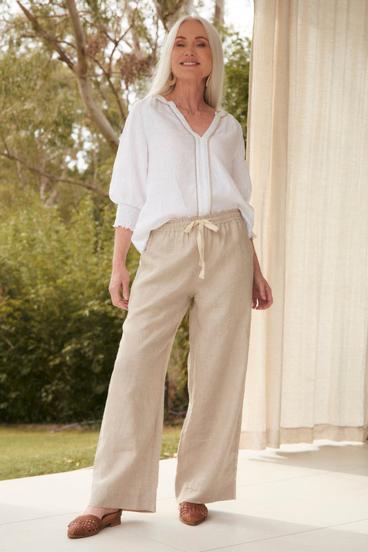 Breezy Linen Relaxed Pant in Natural