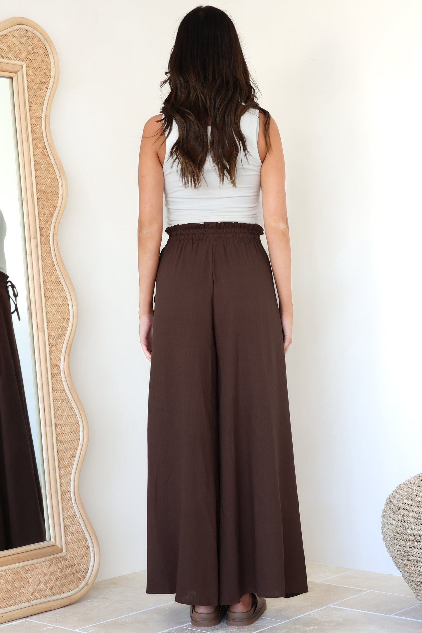 Charli Pants - Paper Bag High Waisted Wide Leg Pan
