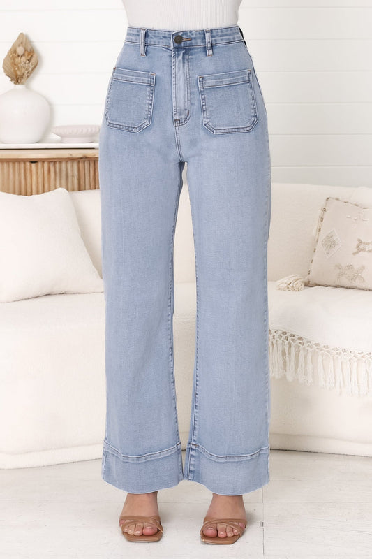 Cindy-Lou Wide Leg Jean In Light Denim