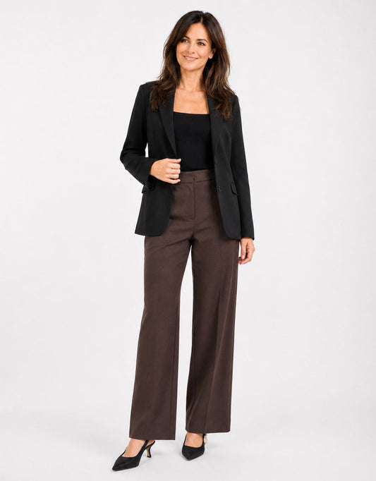 Jaunty Slant Pocket Wide Leg Pants - Dark Chocolate