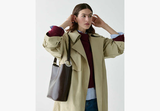 Halo Glazed Leather Bucket Bag