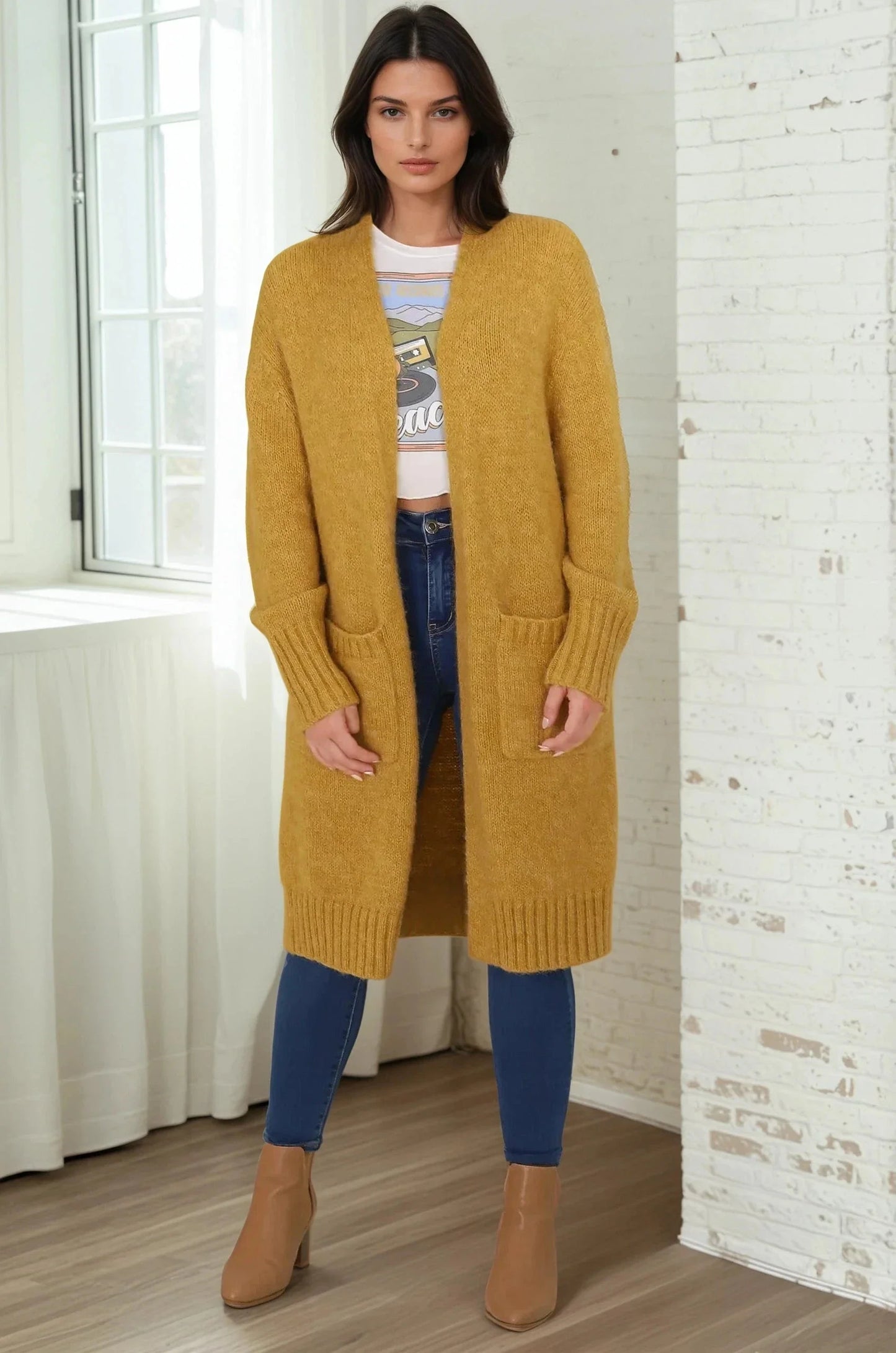 Kartika Cardigan - Long Ribbed Cuff and Hem Cardig