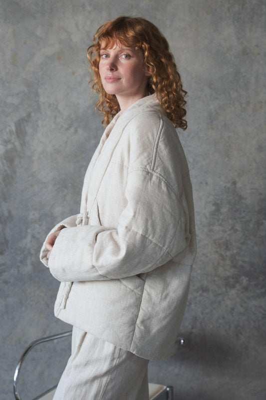 Aster Oatmeal Linen Coat
