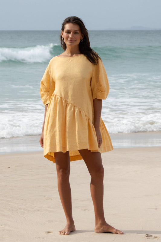 Layla Butter Linen Dress