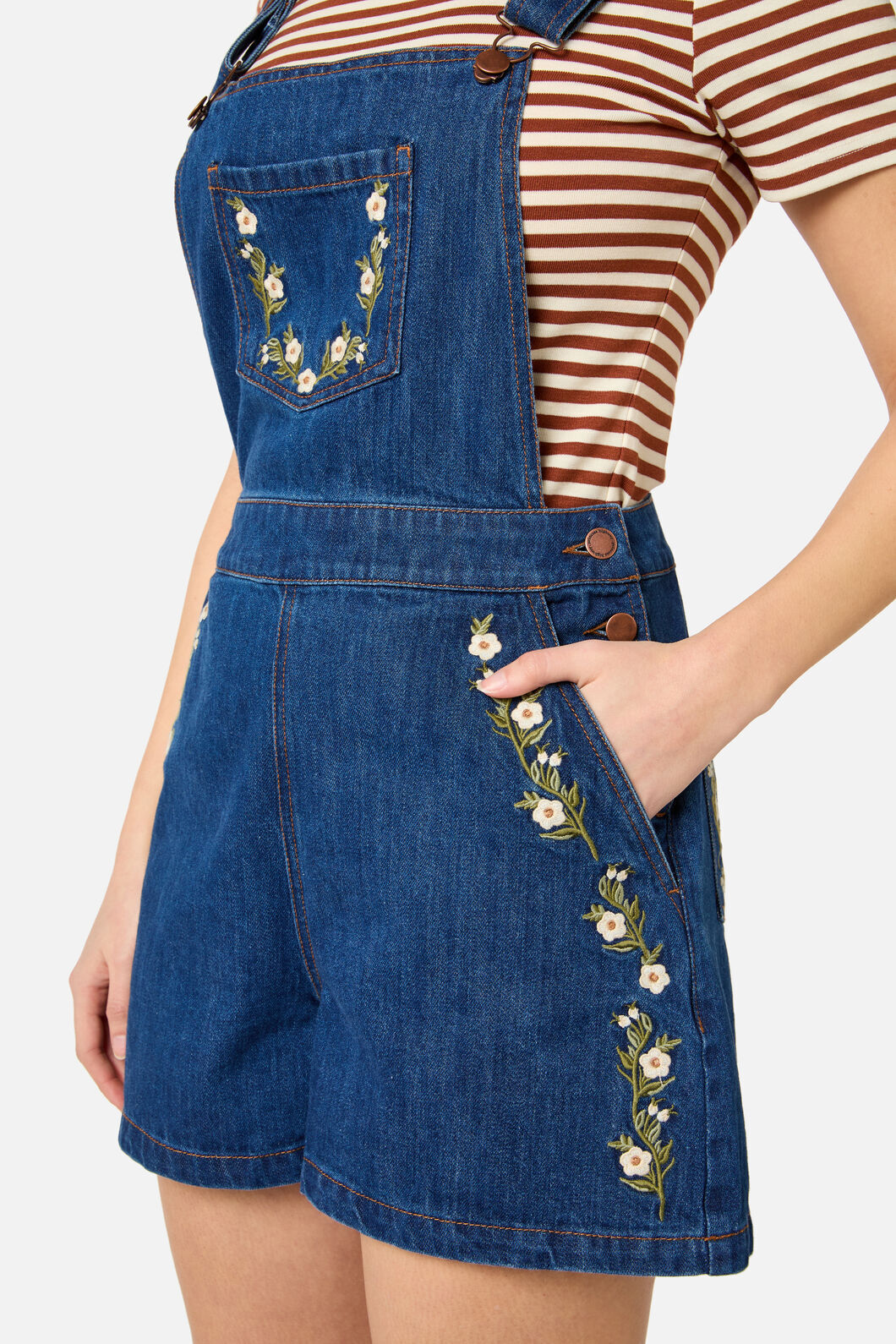 Esme Embroidered Short Overall