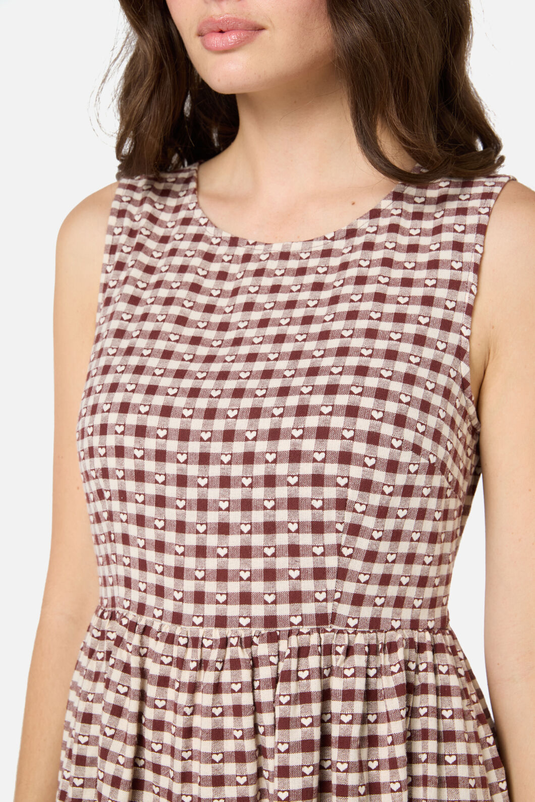 Sweetheart Check Midi Dress