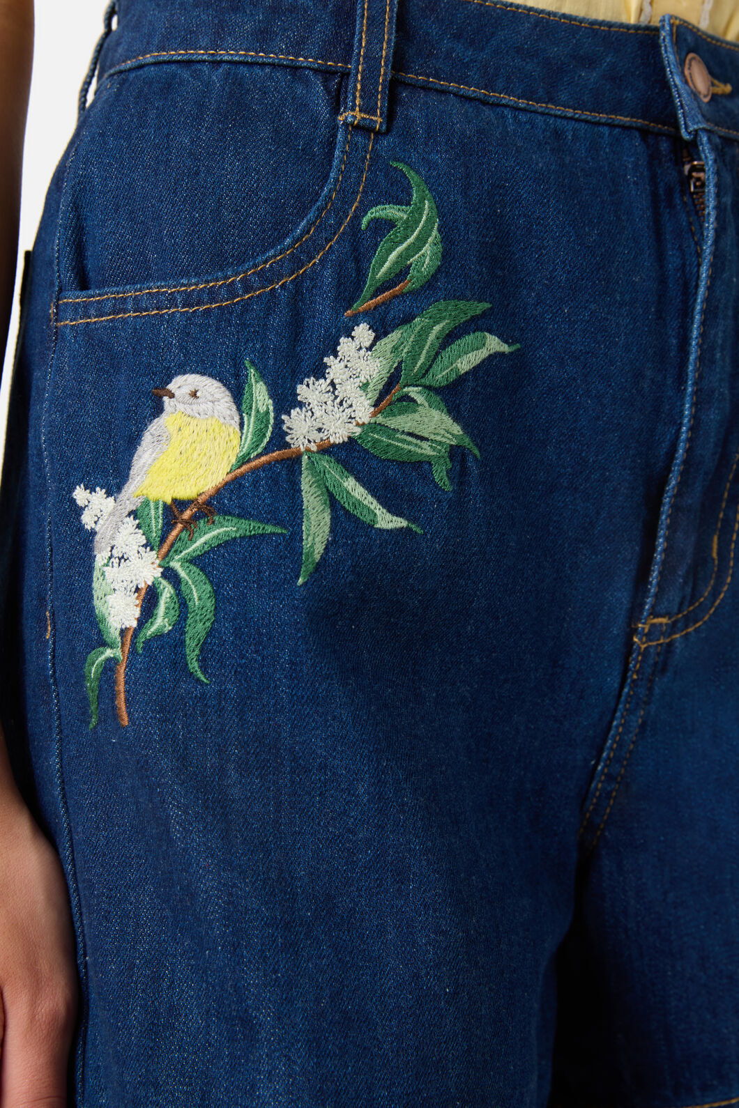 Robin Embroidered Denim Short