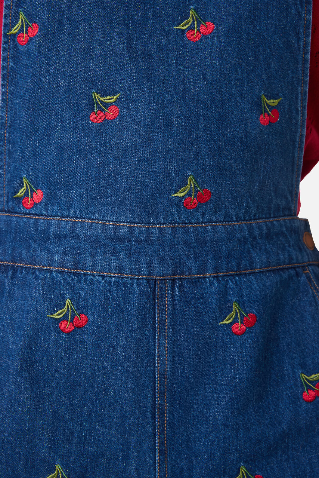 Cherry Embroidered Overall