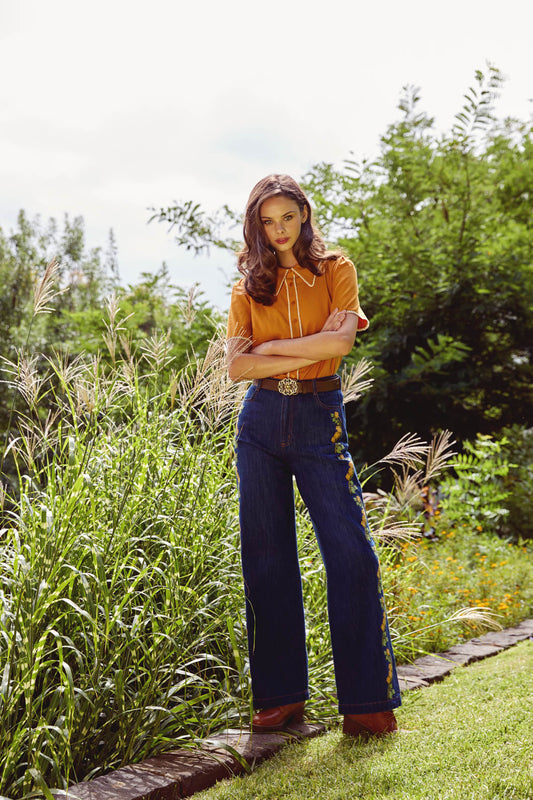 Flower Child Embroidered Jean
