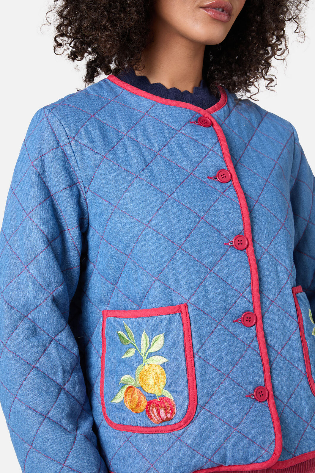 Fruit Emb Quilted Jacket