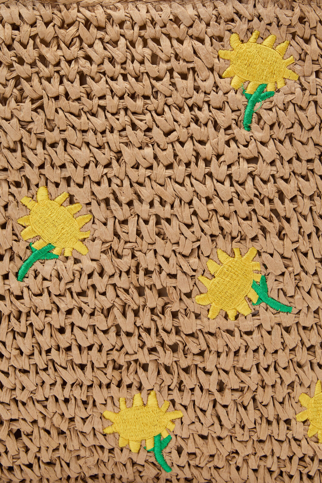 Daisy Embroidery Straw Bag