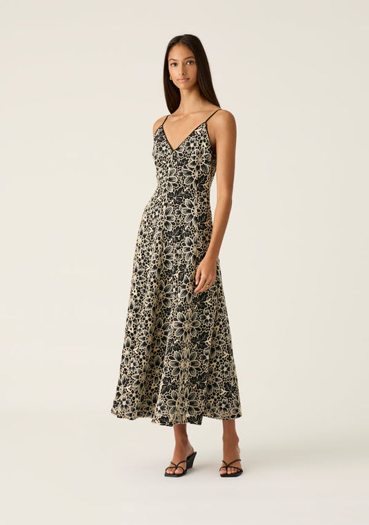 Amelia Embroidery Midi Dress
