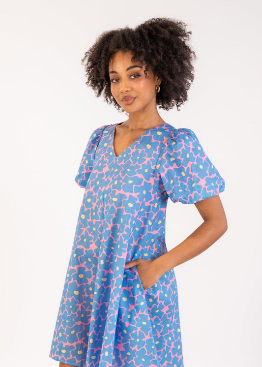 Florence Mini Dress - Blue Blossom
