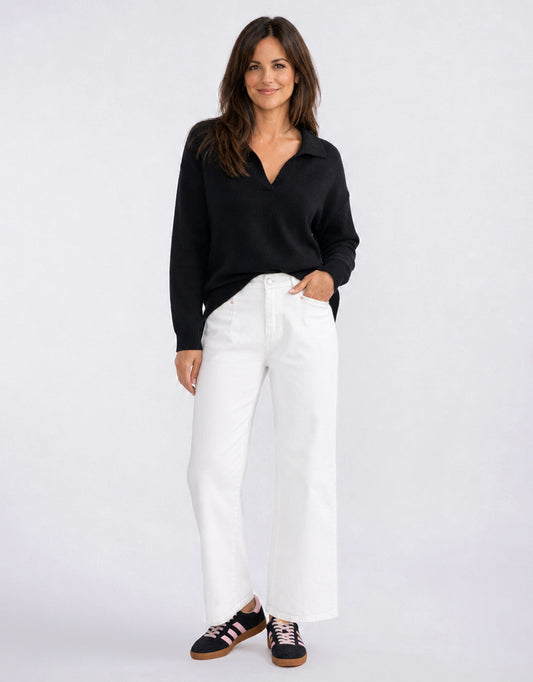 Sophia Cropped Stretch Jean - White