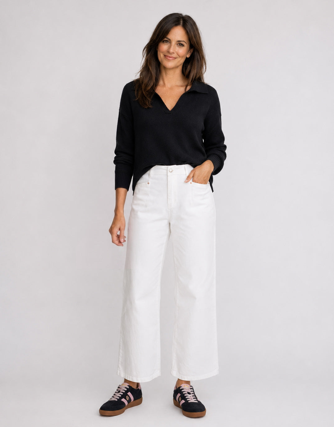 Sophia Cropped Stretch Jean - White