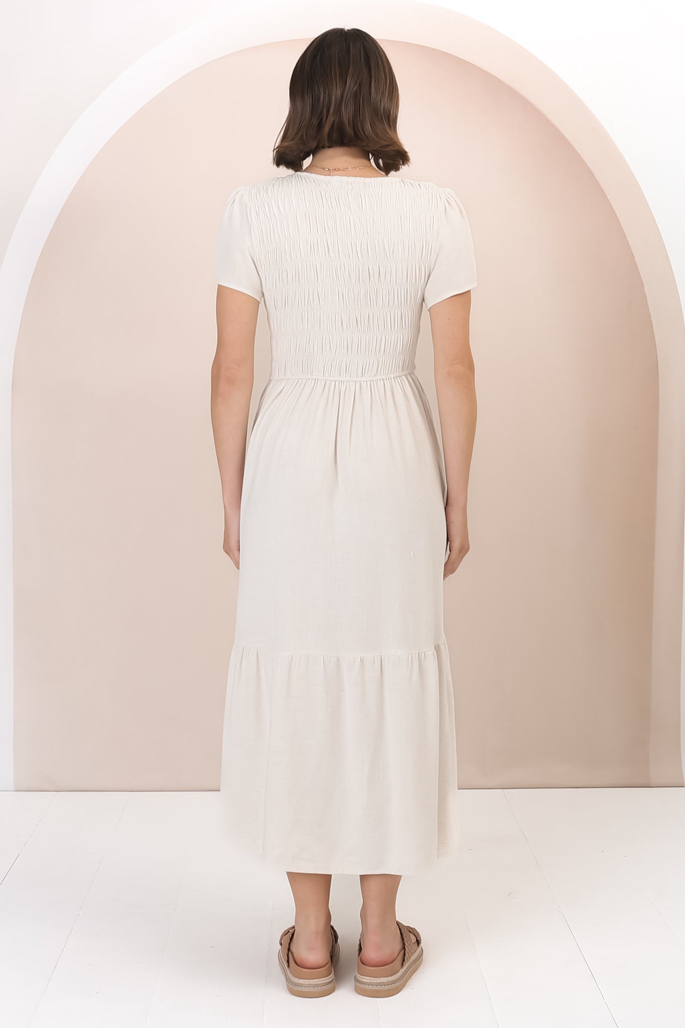 Stephan Midi Dress - Cap Sleeve Tortoiseshell Butt