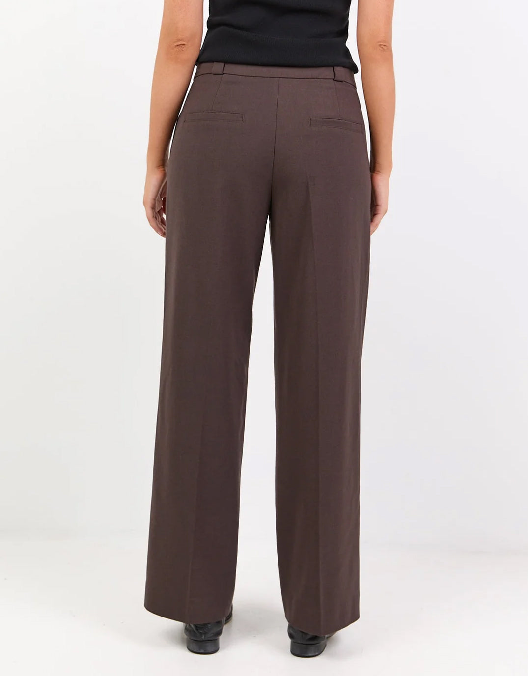 Jaunty Slant Pocket Wide Leg Pants - Dark Chocolate