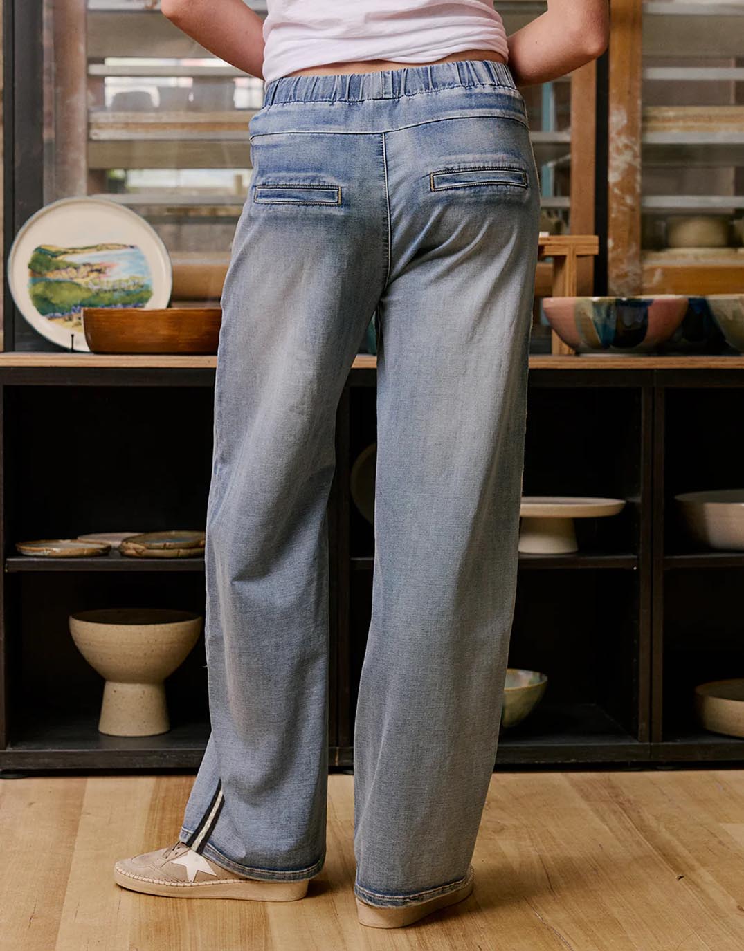 Glam Track - Navy Stripe Jean
