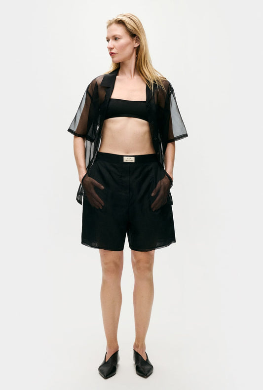 Organza Boxer Shorts Black
