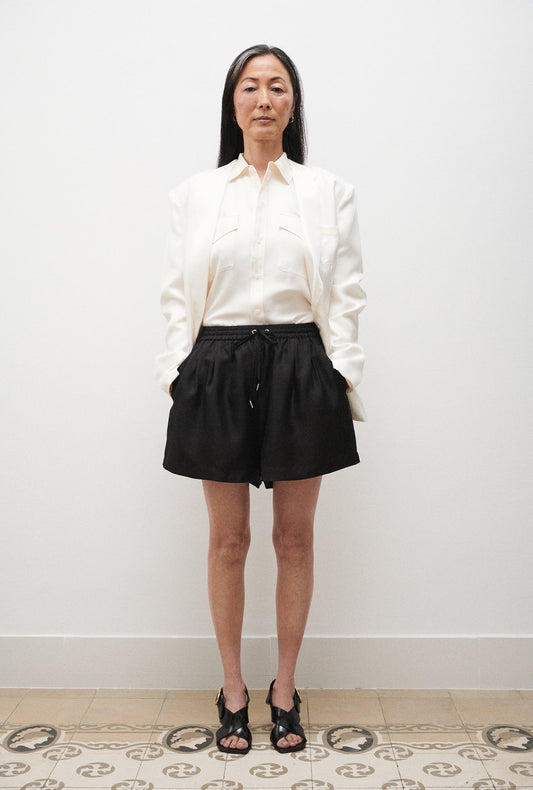 Twill Slouch Shorts Black