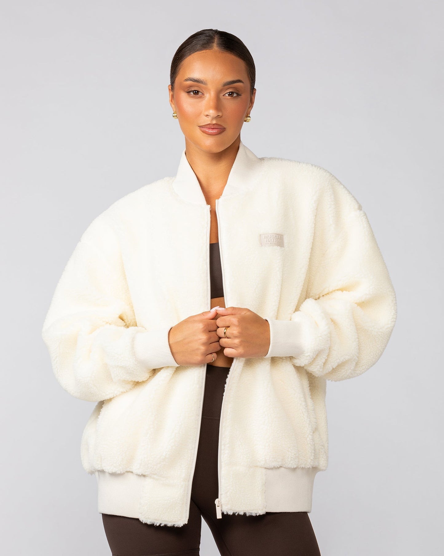 Sherpa Oversized Bomber Jacket