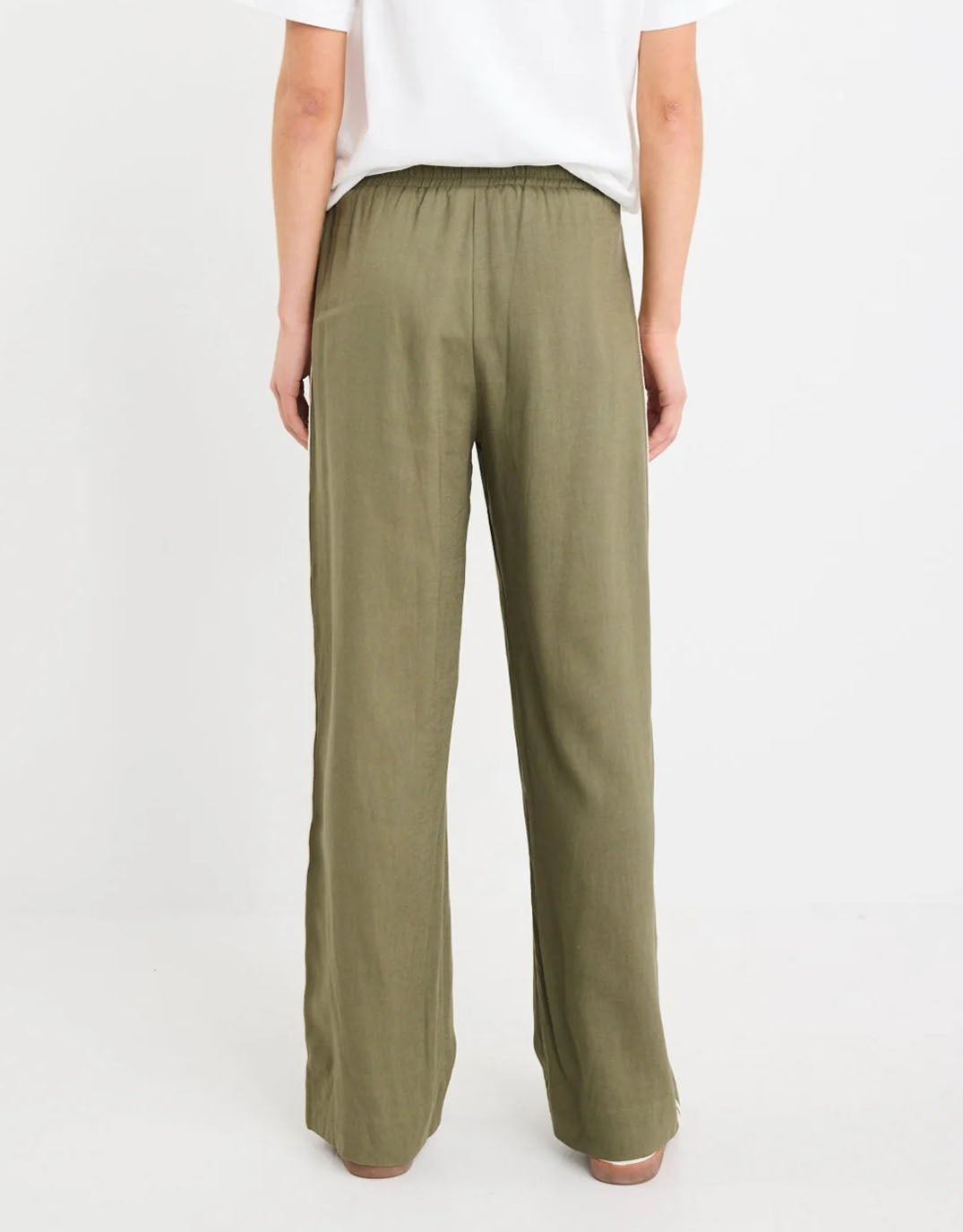 Vibe Jacquard Stripe Wide Leg Pants - Khaki