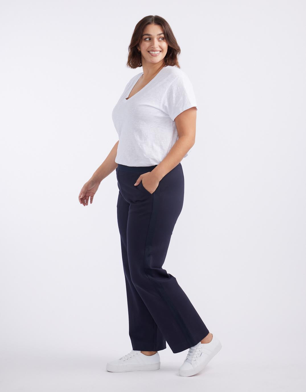 Timeless Straight Leg Ponte Pant - Navy/Navy