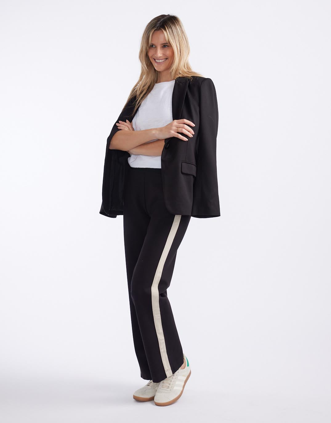 Timeless Straight Leg Ponte Pant - Black/Natural