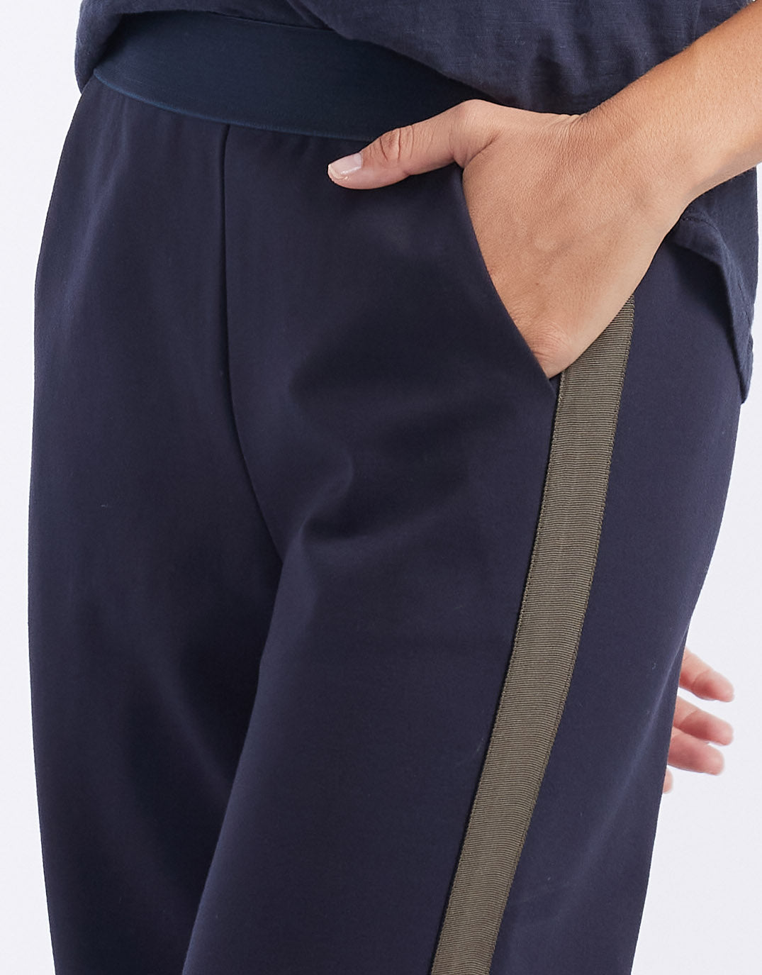 Timeless Straight Leg Ponte Pant - Navy/Khaki