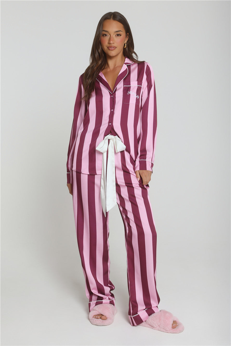 Cosy In Love Long Sleeve Pyjama Top Pink