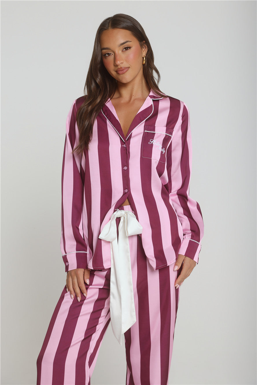 Cosy In Love Long Sleeve Pyjama Top Pink