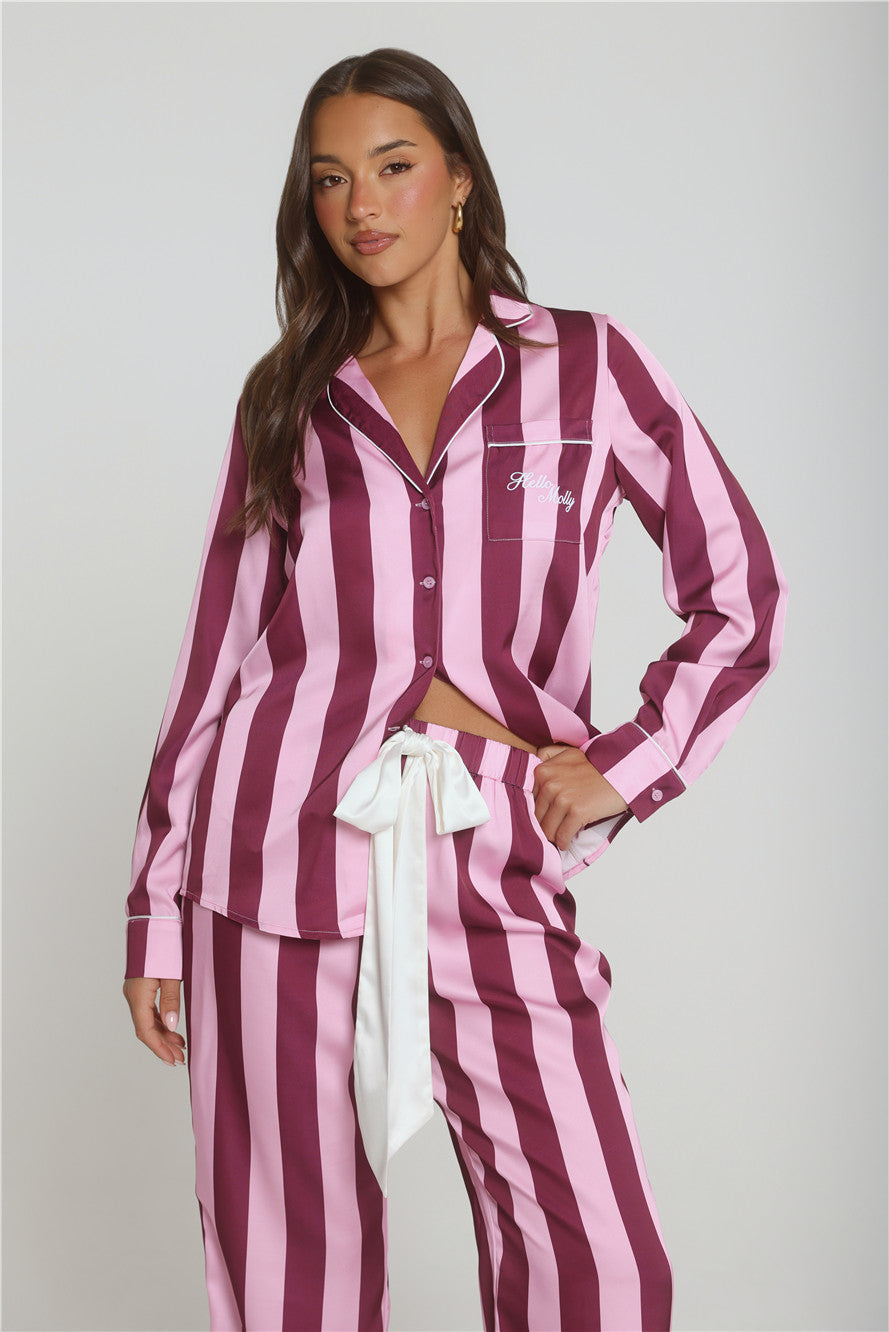 Cosy In Love Long Sleeve Pyjama Top Pink