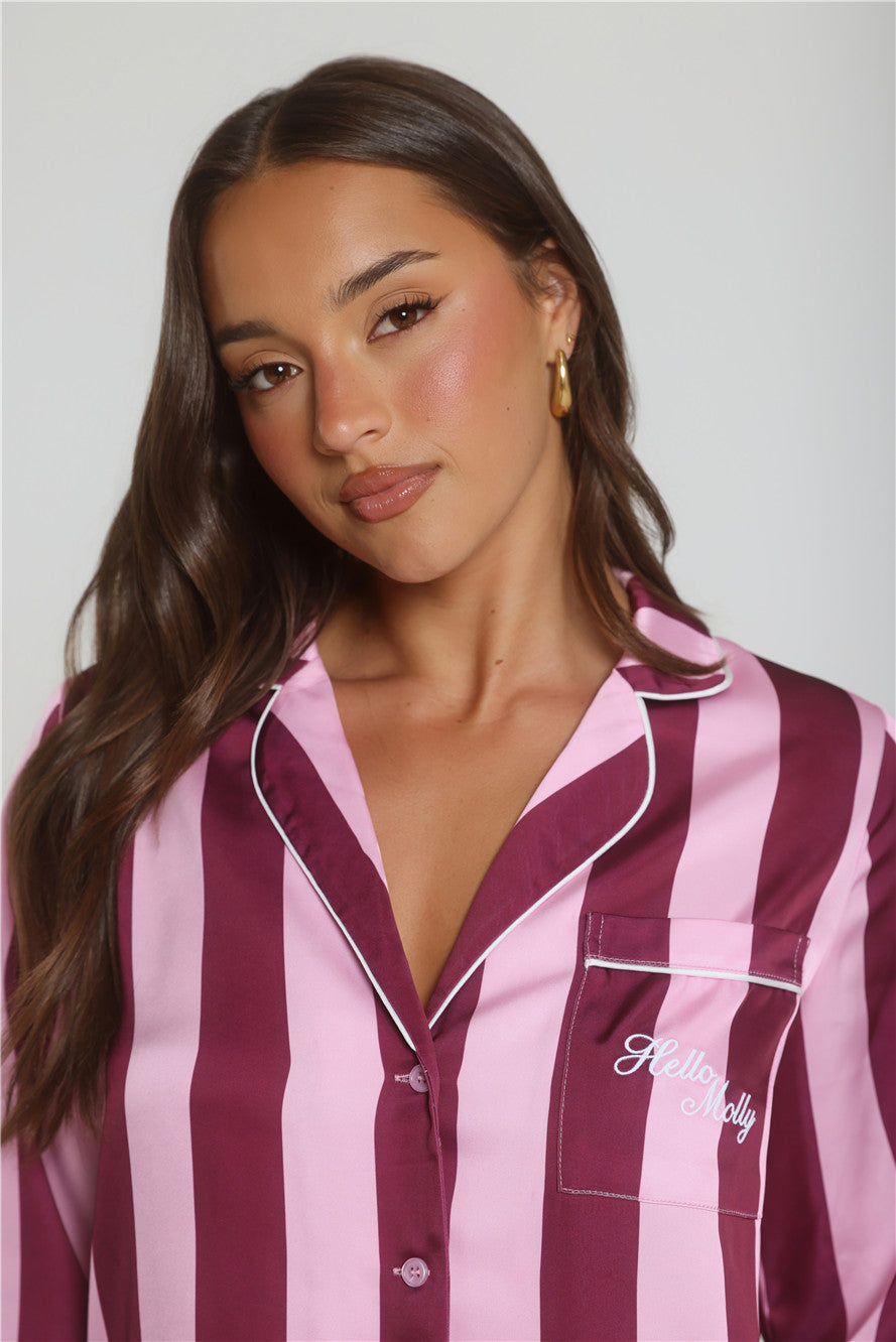 Cosy In Love Long Sleeve Pyjama Top Pink