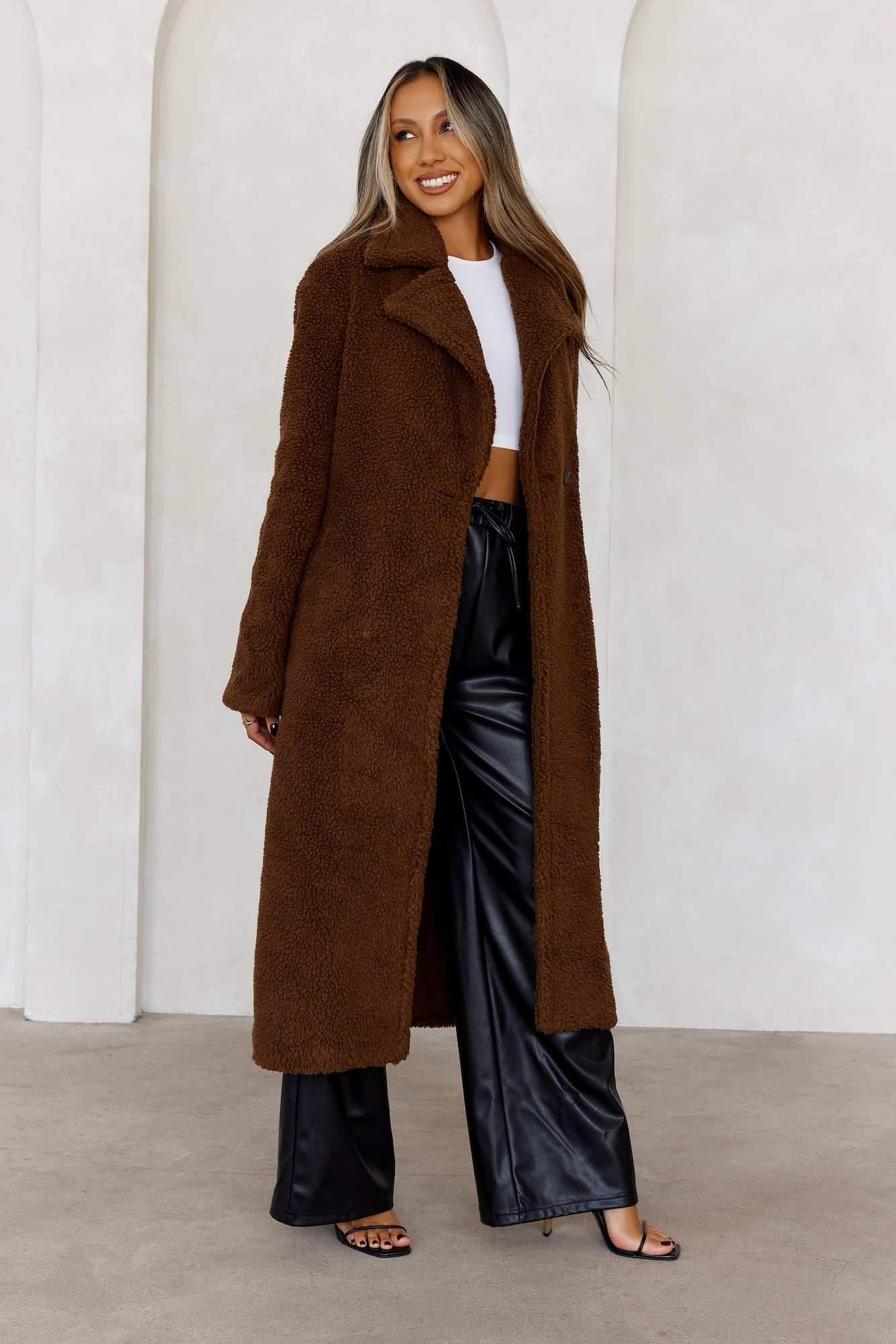 Luxe Teddy Coat Chocolate