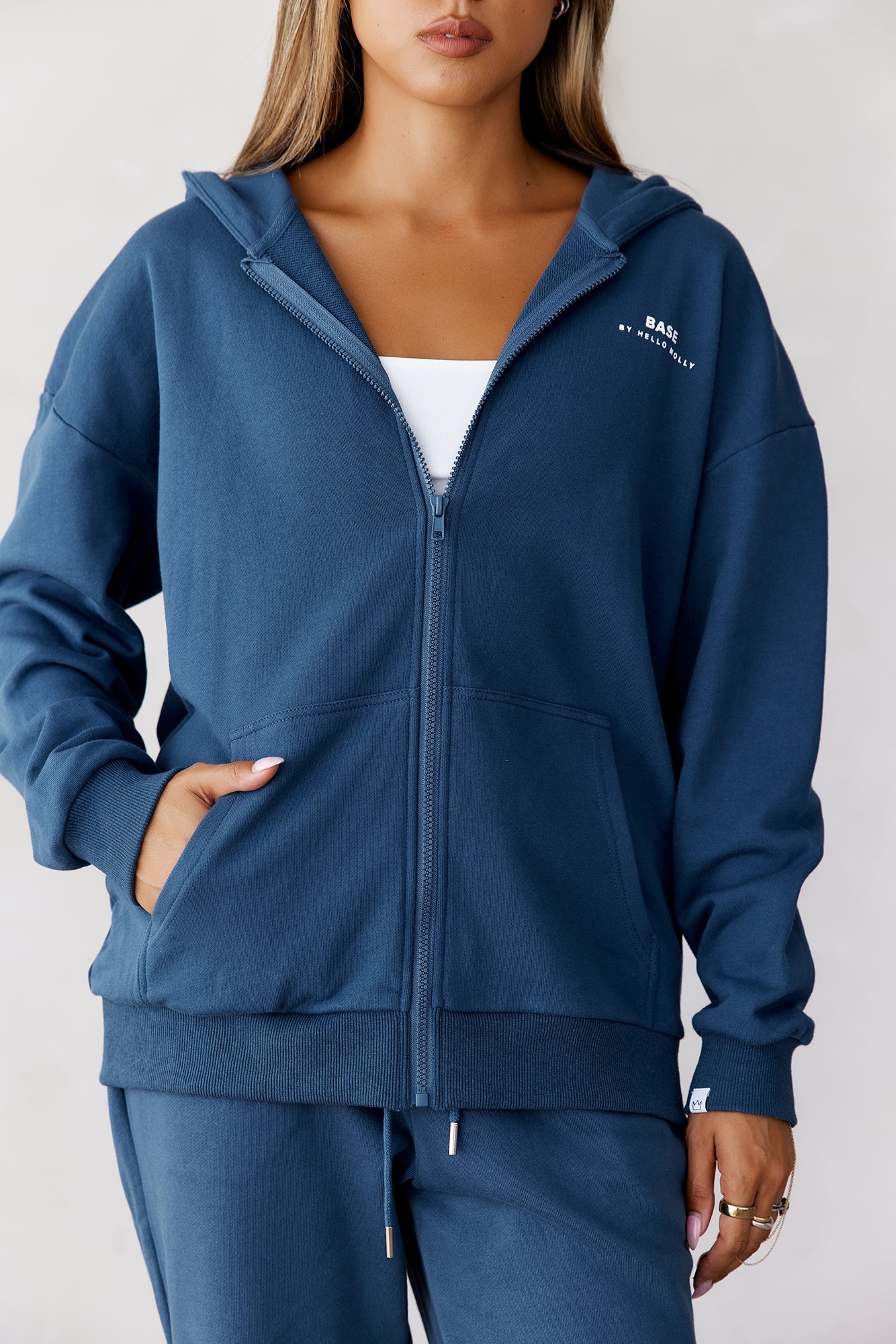 BASE Zip Up Chicago Hoodie Navy
